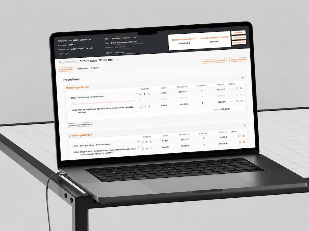 Internal ERP — catalogue and invoicing workflows